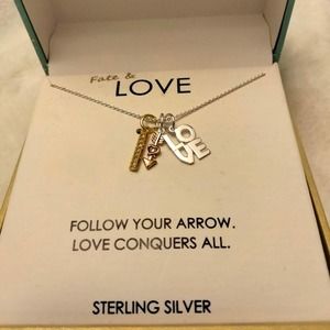 Sterling Silver necklace & Love pendant.  New